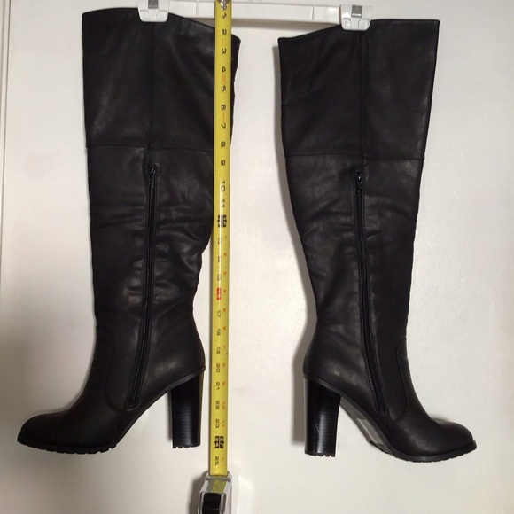 Over the Knee Combat Boots in Black - Picture 5 of 7